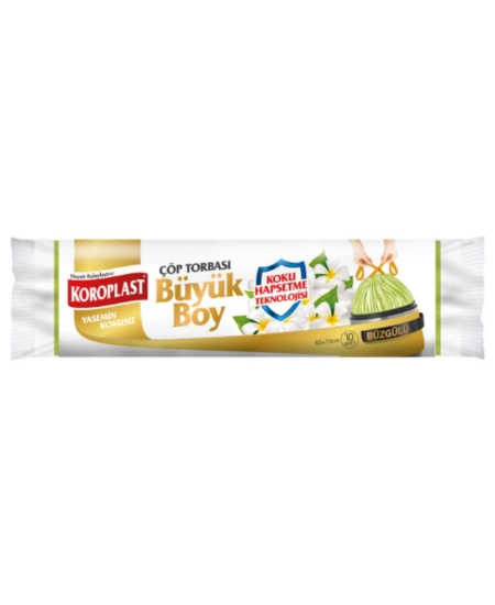 koroplast, çöp torbası, çöp poşeti, büzgülü çöp torbası, Büyük boy çöp torbası, kokulu çöp torbası, Yasemin kokulu çöp torbası, koroplast çöp torbası fiyat, koroplast çöp torbası satın al