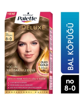 Palette, deluxe, delüks, delüx, delux, bal, köpüğü, 8-, Tüp, Krem, Boya, 5ML, palete, pallete, krem boya, tüp boya, göz alıcı kahve, mükemmel kapatıcı, kalıcı boya, saç boyası, beyazlık giderici, beyaz saç kapatıcı, canlandırıcı formül, argan yağı katkılı, hair dye, honey beige, color, hair color, haarfarbe, Henkel