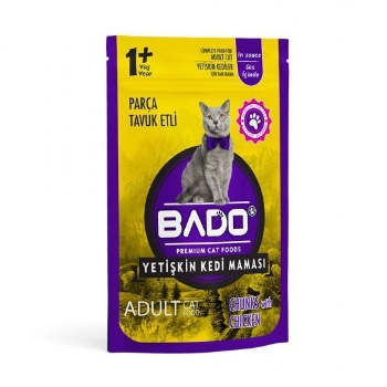 Resim Bado Yaş Mama Yetişkin Kedi Maması 85 gr Tavuk Etli