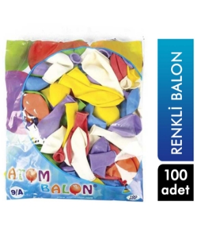 Atom Balon 9A Renkli 100'lü Paket,balon,balonlar,renkli balonlar,balon çeşitleri,atom balon,balon fiyatları,toptan satın al,toptantr,toptan mağazacılık