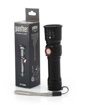 Panther El Feneri USB Şarjlı LED Işıklı PT-4060