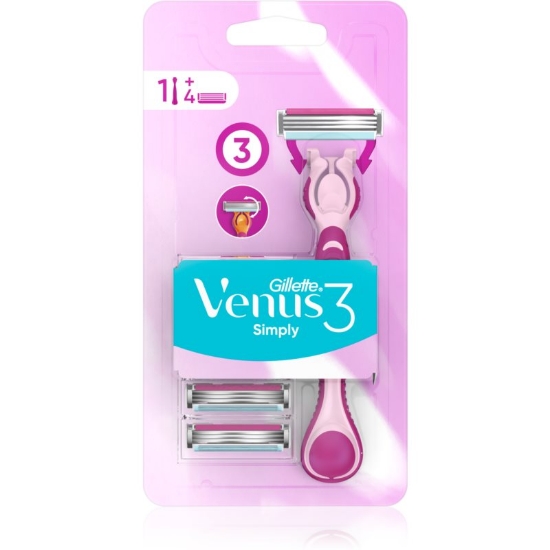 Gillette Venüs Simply 3 Tıraş Makinesi + 4 Yedek Bıçak