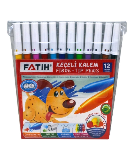Fatih Keçeli Kalem Slim 12 Renk x 12'li Paket