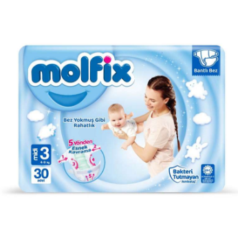 Resim Molfix Bebek Bezi Jumbo 3 Midi 30'lu