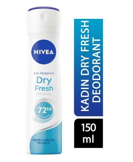nivea, nivea dedorant, nivea kadın deodorant, kadın deodorant, ter kokusu önleyici, ter önleyici, nivea dry fresh 150 ml satın al, nivea dry fresh 150 ml fiyat