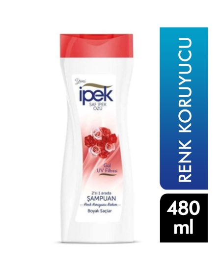 ipek,şampuan,ipek şampuan,bitki özlü şampuan,boyalı saçlar için şampuan,dökülme karşıtı,480 ml,gül özlü şampuan,2si 1 arada