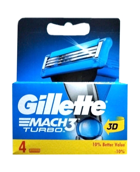 Gillette Mach 3 Turbo 3D 4'lü Yedek Tıraş Bıçağı