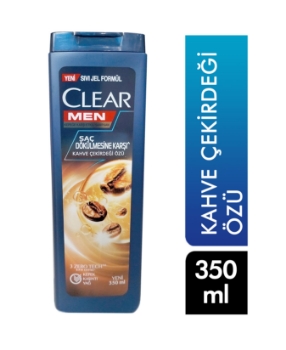 clear,clear men, men şampuan, 350 ml,  saç dçkülmesine karşı, mentol, kepeğe karşı, kepeğe karşı şampuan,kahve çekirdeği