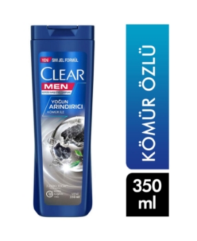clear,clear men, men şampuan, 350 ml,  yoğun arındırıcı kömür, mentol, kepeğe karşı, kepeğe karşı şampuan