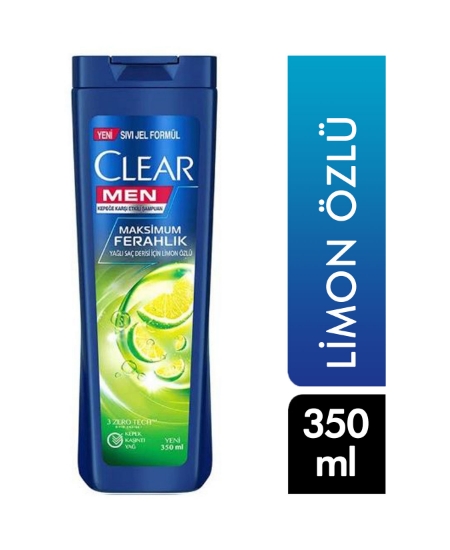 clear,clear men, men şampuan, 350 ml,  Maksimum Ferahlık, mentol, kepeğe karşı, kepeğe karşı şampuan