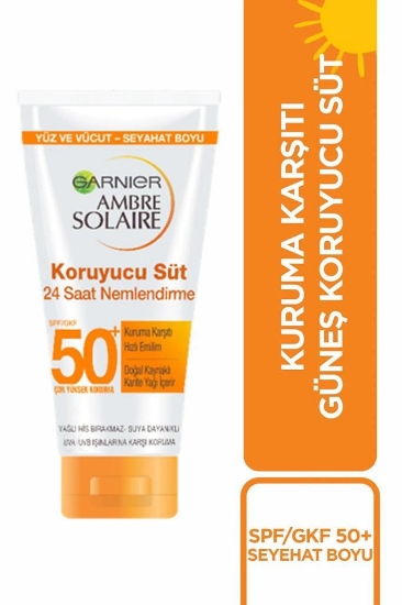 Garnier Ambre Solaire Güneş Koruyucu Süt SPF50+ Seyahat Boyu 50 m