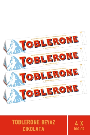 Toblerone Beyaz Çikolata 100 gr - (4 x 100 gr) 4 Adet