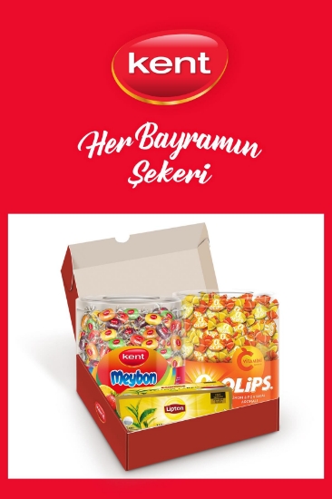 Kent Meybon Mini Meyveli & Olips Limon Portakal Kavanoz Bayram Şekeri - Lipton Demlik Poşet Çay Hediyeli