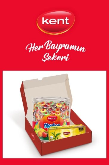Kent Meybon Mini Meyveli Kavanoz Karışık Bayram Şekeri Paketi - Lipton Demlik Poşet Çay Hediyeli
