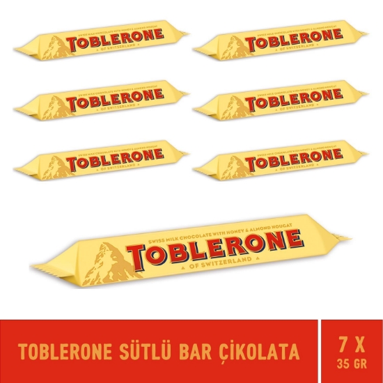 Toblerone Sütlü Bar Çikolata 35 gr - 7 Adet