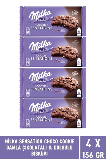 Milka Sensations Choco Cookie Damla Çikolata ve Dolgulu Biküvi 15