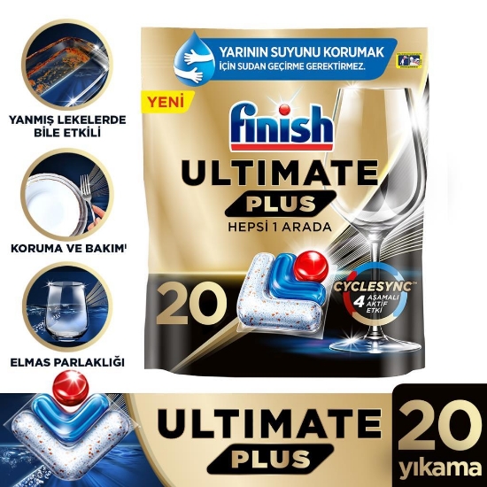 Finish Ultimate Plus Hepsi Bir Arada Bulaşık Makinası Tableti 20 Adet