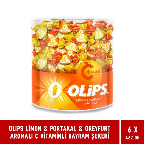Olips Limon & Portakal & Greyfurt Aromalı C Vitaminli  Bayram Şekeri 462 GR X 6 Adet