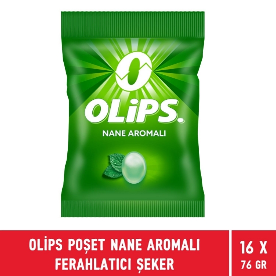 Olips Poşet Nane Aromalı Ferahlatıcı Şeker 76 gr X 16 Adet