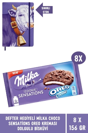 Milka Defter Hediyeli Milka Choco Sensations Oreo Kremalı Bisküvi 156 gr- 8 Adet