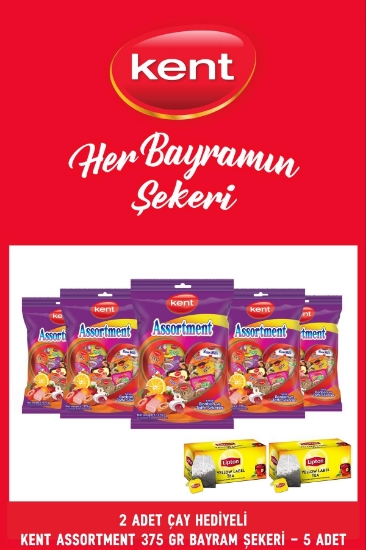 Kent  Çay Hediyeli Kent Assortment Karışık Bayram Şekeri 375 gr - 5 Adet