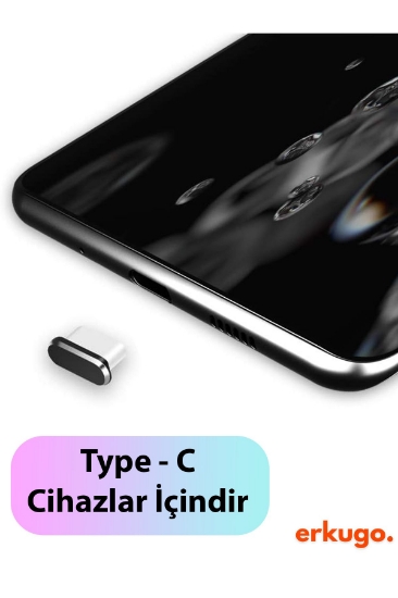 Type-c Toz Ve Kir Önleyici Şarj Soketi Koruyucu Tıpa-su Geçirmez Silikon Siyah