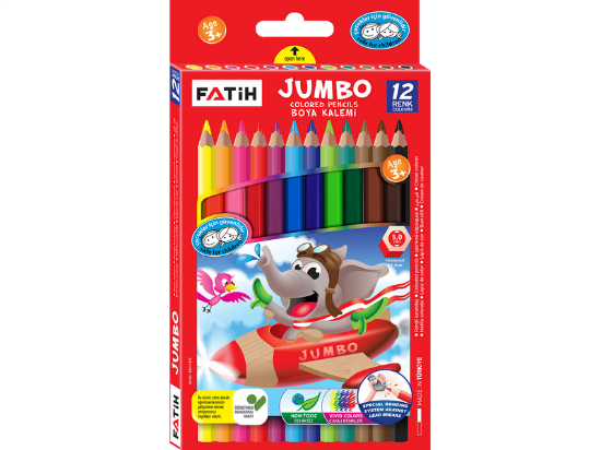 33340/FATIH JUMBO 12 RENK TAM BOY BOYA KALEMI