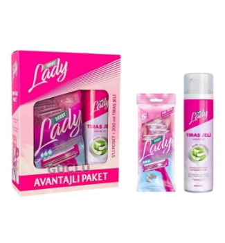 Derby Lady Tıraş Jeli Avantajlı Set 5'li Poşet + 200 ml