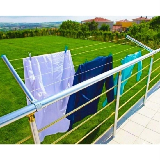 ASVERA - %100 Alüminyum Pratik Balkon Çamaşır Kurutmalığı - %100 