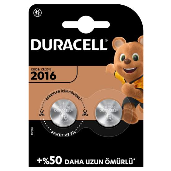 Duracell Cr2016 Lithium 2'li 3Volt Düğme Pil
