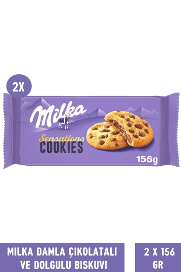 Milka Sensations Choco Cookie Damla Çikolata ve Dolgulu Bisküvi  2 Adet