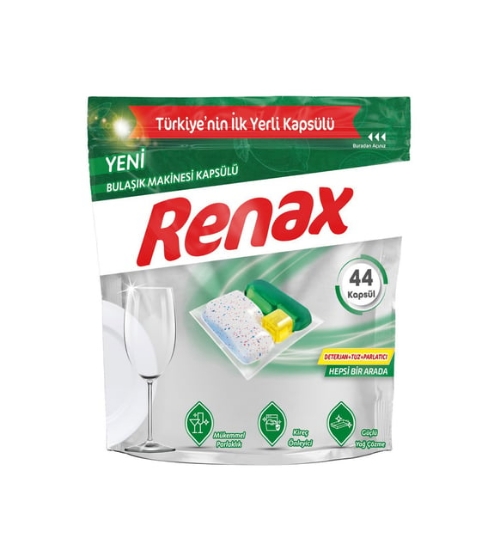 Renax Bulaşık Makinesi Kapsülü  Tableti  Hepsi Bir Arada 44 Lü