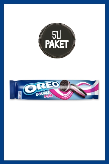 Oreo Double Fun Frambuaz 157 g  Bisküvi 5'li Paket