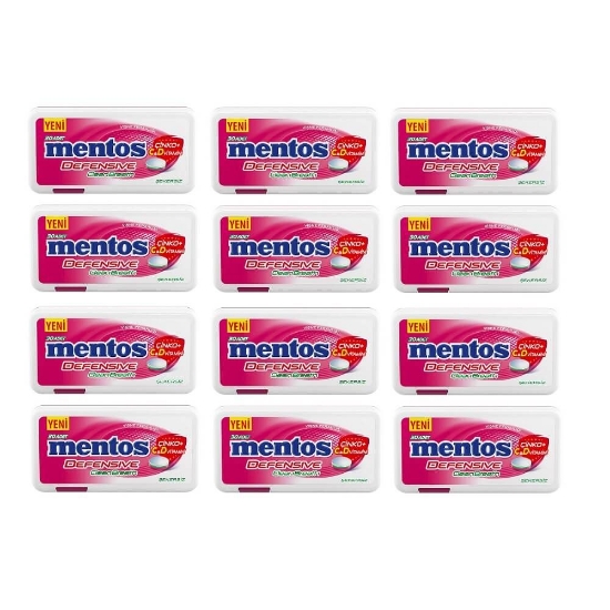 Mentos Defensive Clean Breath Vişne Tablet Şeker 21 Gr x 12 Adet
