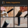 Furndiy Kendinden Yapışkanlı Yuvarlak Keçe 20 mm Siyah 50 Parça