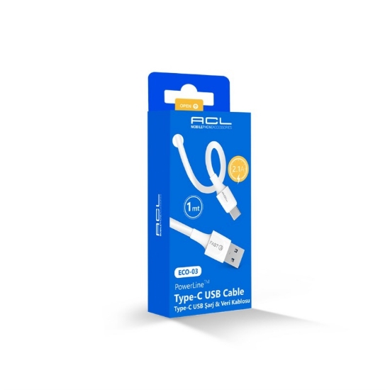 Acl Eco-3 Type-c Usb Şarj Kablosu 2.1A 1 mt