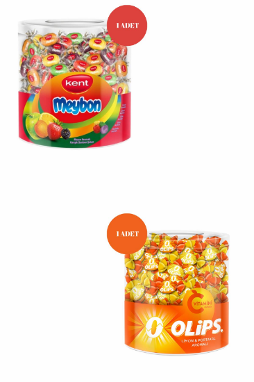 Kent Meybon Mini Meyveli(504 g) & Olips Limon Portakal Kavanoz Bayram Şekeri - Kolonya Hediyeli Set