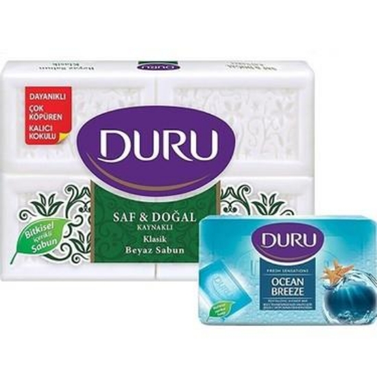 Duru Saf Beyaz Sabun Klasik 4 x 150 g = 600 g +150 gr Duş Sabunu Seti