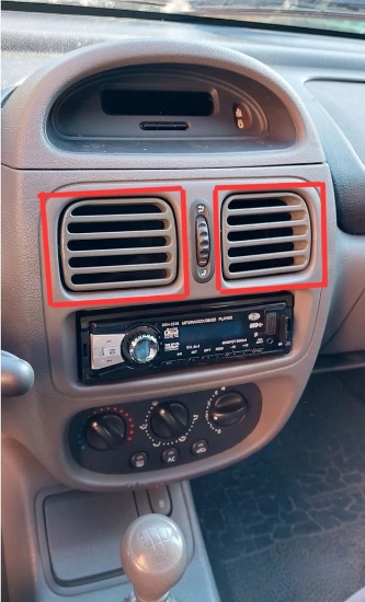 2 ADET Renault Clio Reno Thalia Orta Kalorifer Fan Havalandırma Izgarası Siyah Renk