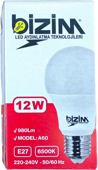 Bizim Led Ampul 12 watt  980lm-A60