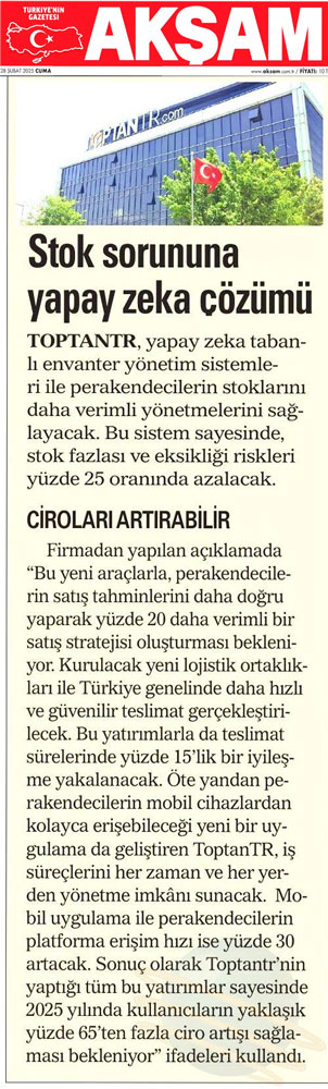Stok Sorununa Yapay Zeka Çözümü