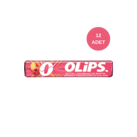 Olips Şeftali Frambuaz Mentollü Şekerleme 12 Adet | Ferahlatıcı Tat