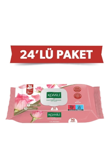 Komili Genel Kullanım Islak Havlu 90'lı Gül Kokulu - 24'lü Paket - 2160