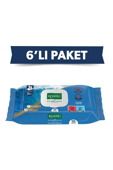Komili Genel Kullanım Islak Havlu 90'lı Okyanus Esintisi - 6'lı Paket -