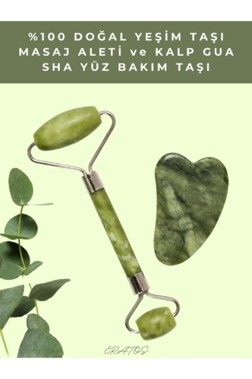Eratos %100 Doğal Yeşim Taşı İkili Masaj Taşı Seti