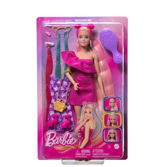Oyuncak JDC85 Barbie Upuzun Muhteşem Saçlı Bebekler Pembe Saçlı Bebek