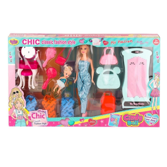 Oydaş 02259 Oyuncak Cindy Doll Dolaplı Bebek Oyun Seti