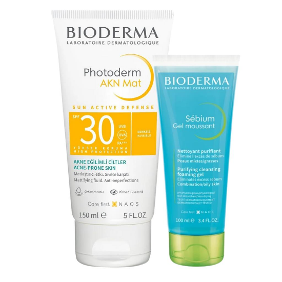 Bioderma Photoderm Akn Mat Güneş Kremi Spf 30 150 ml + Sebium Gel Moussant 100 ml
