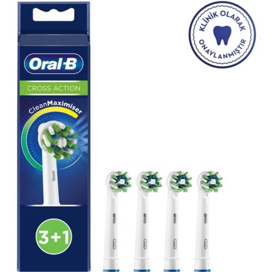 Oral-B Cross Action 3+1 Cleanmaximizer Teknolojili Yedek Şarjlı Fırça Başlığı