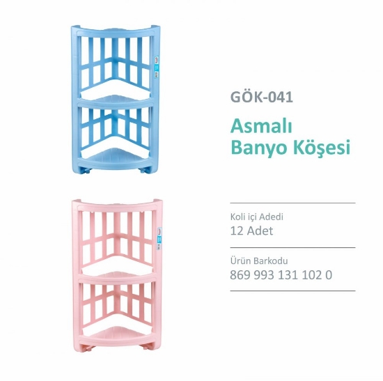 Gökmen Asmalı Banyo Köşelik Plastik-Renkli